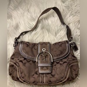 Coach signature soho buckle flap boho shoulder bag